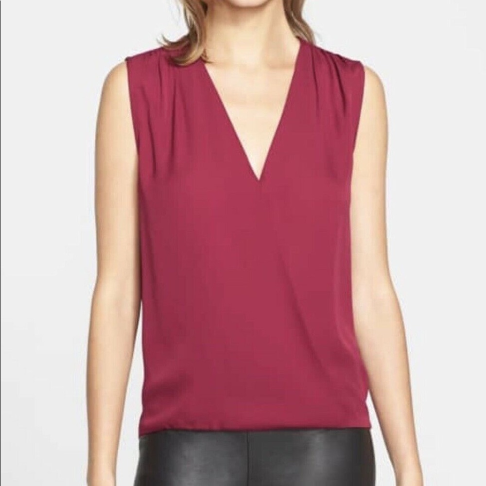 Diane Avon Furstenberg V Neck Blouse Eva Top Red S